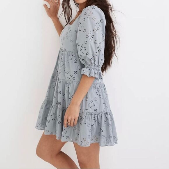 Madewell Lizzie eyelet babydoll dress. Size 10 - Picture 3 of 7